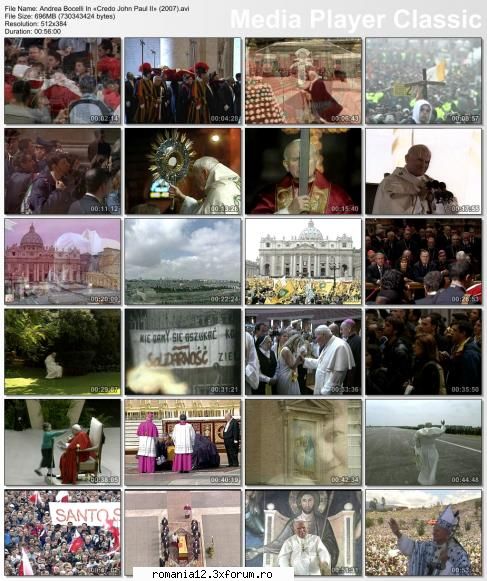 Andrea Bocelli In �Credo John Paul II� (2007) - Info: DVD-Rip | AVI 512 x 384 (4:3) XviD | - Videoclipuri