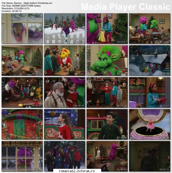 review amazon:  


 
 
 
 
 
 
 engleza:
 
 barney - night before christmas (1999) (dvdrip)